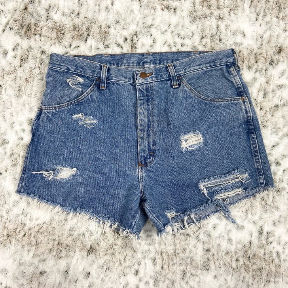 Vintage Distressed Denim High Rise Jeans Shorts